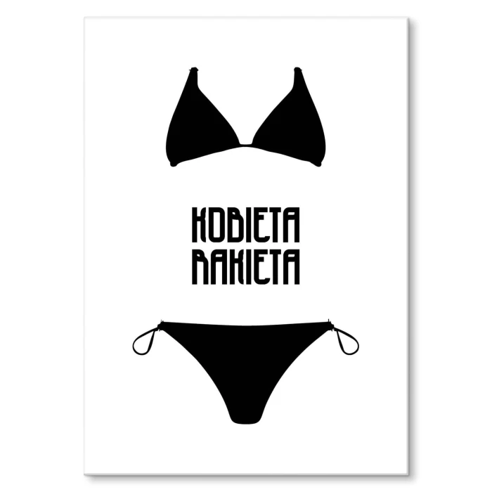 Plakat metalowy Kobieta rakieta Prezent