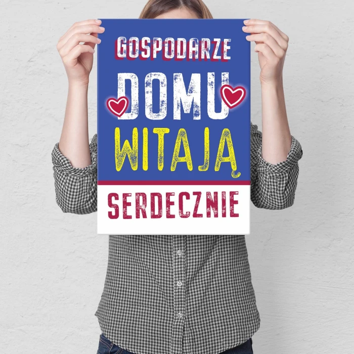 Plakat metalowy Witamy w domu Prezent