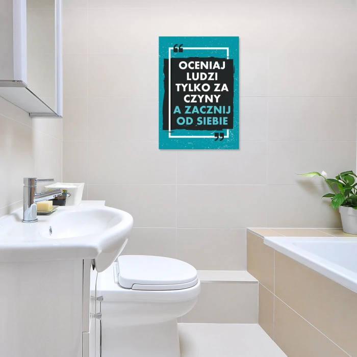 Plakat metalowy Oceniaj za czyny Prezent