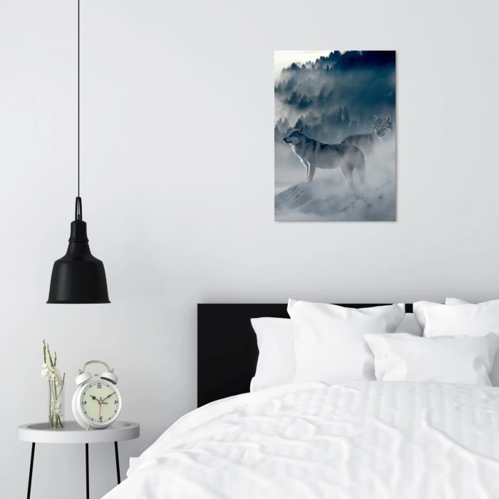 Plakat metalowy Wilki we mgle Prezent