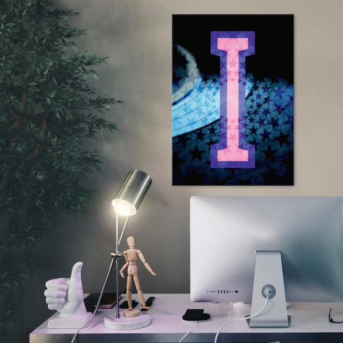 Plakat metalowy Litera I Prezent