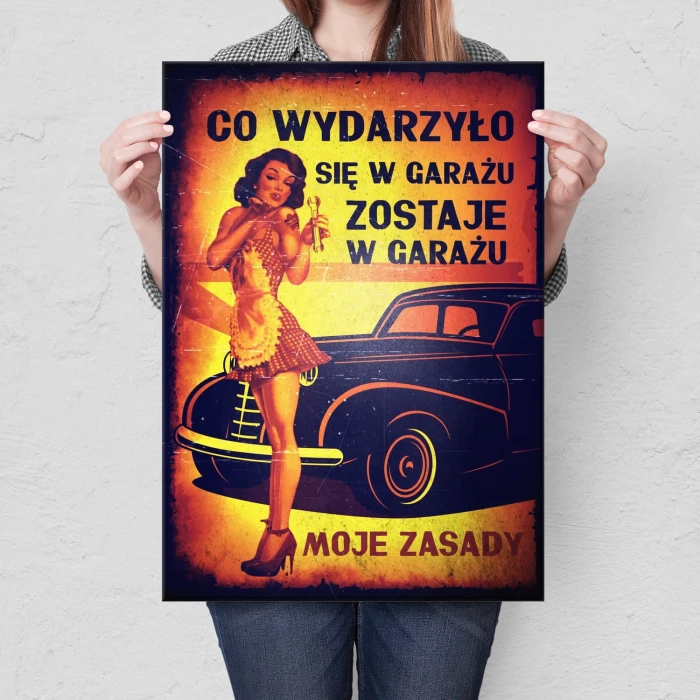 Plakat metalowy Moje zasady dziewczyna Prezent