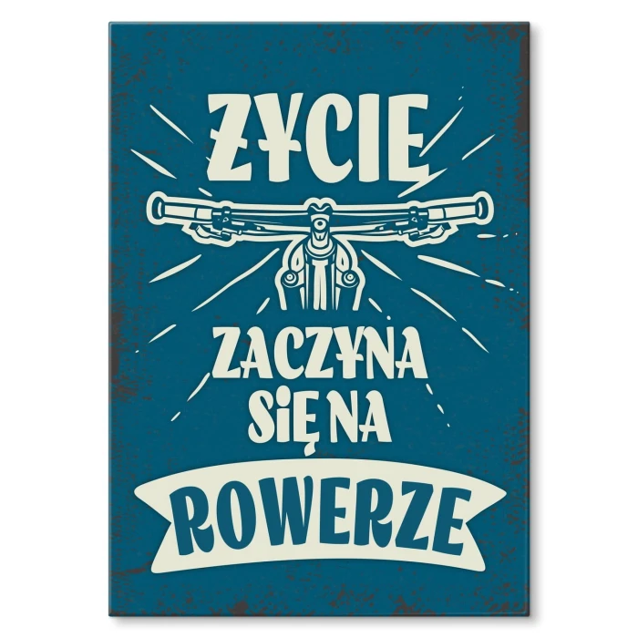 Plakat metalowy Życie na rowerze Prezent