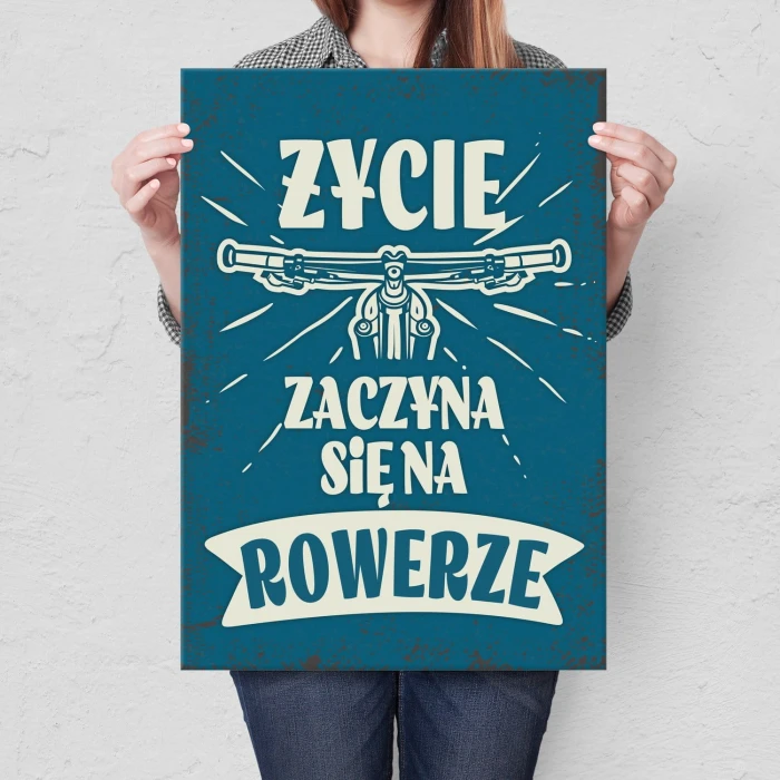 Plakat metalowy Życie na rowerze Prezent