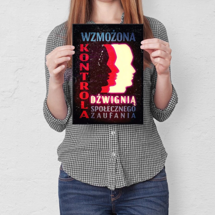 Plakat metalowy Wzmożona kontrola Prezent