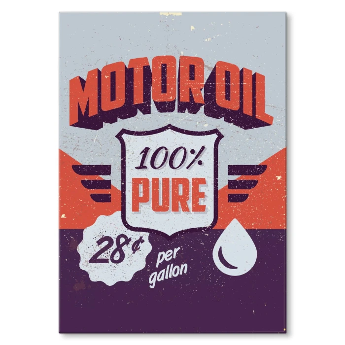 Plakat metalowy Motor oil Prezent