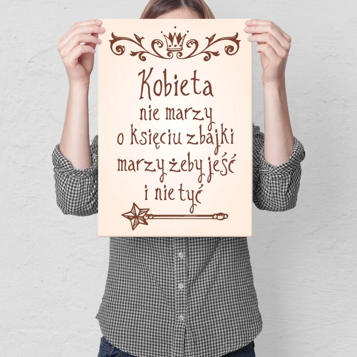 Plakat metalowy Jeść i nie tyć Prezent