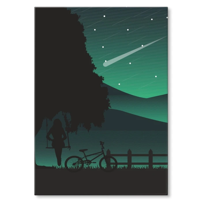 Plakat metalowy Night bike girl Prezent
