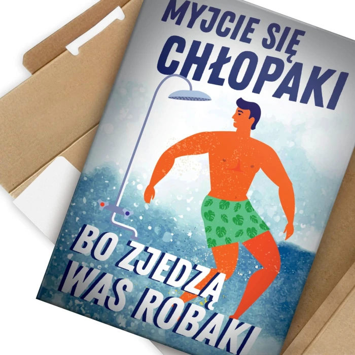 Plakat metalowy Myjcie się Prezent