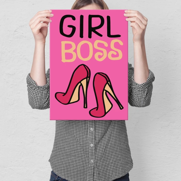 Plakat metalowy Girl boss szefowa Prezent