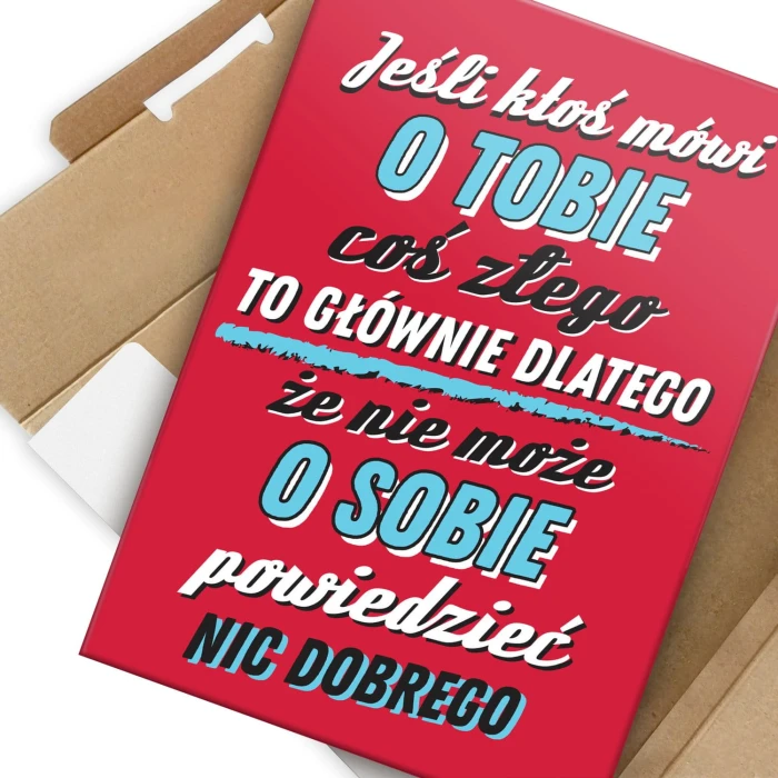 Plakat metalowy Ktoś mówi coś złego Prezent