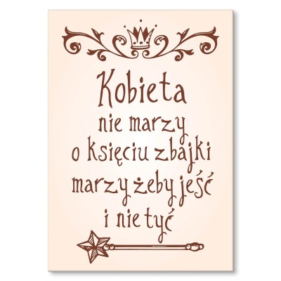 Plakat metalowy Jeść i nie tyć Prezent