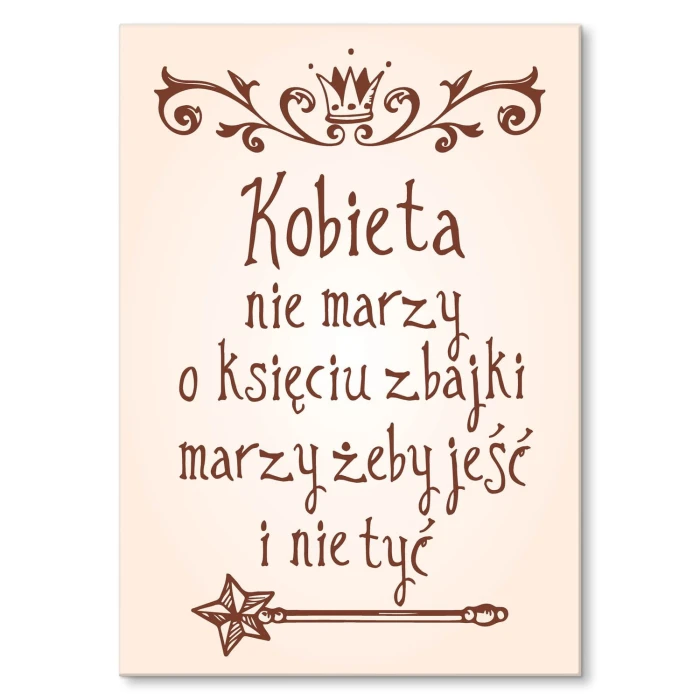 Plakat metalowy Jeść i nie tyć Prezent