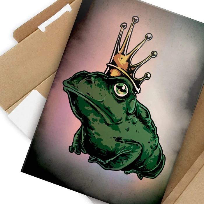 Plakat metalowy Kiss the frog Prezent
