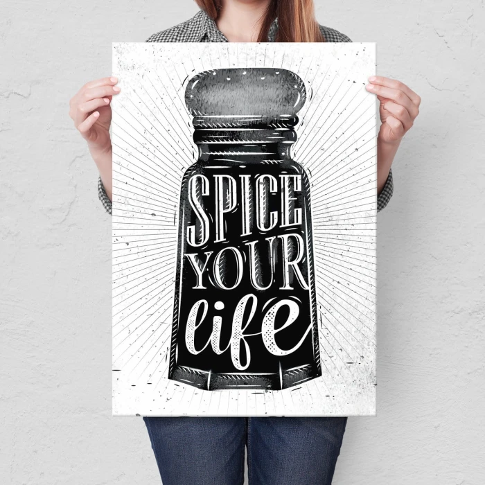 Plakat metalowy Spice your life Prezent