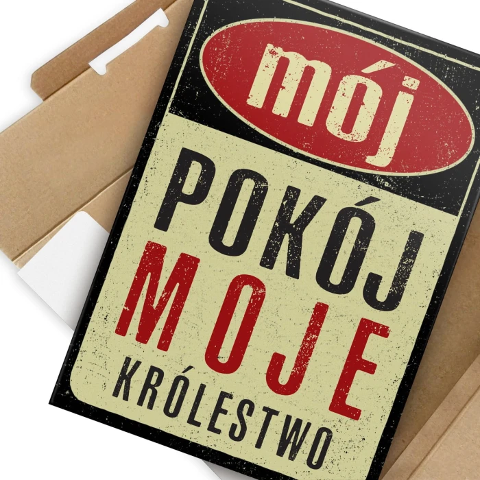 Plakat metalowy Mój pokój moje królestwo Prezent