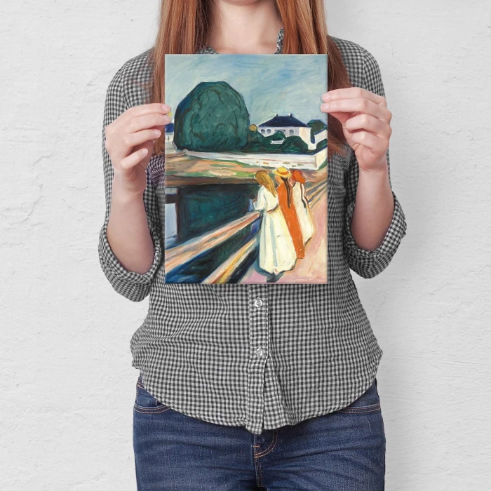 Plakat metalowy Edvard Munch Dziewczyny Prezent