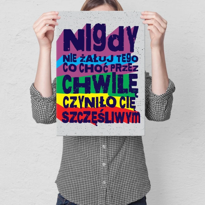 Plakat metalowy Nie żałuj Prezent