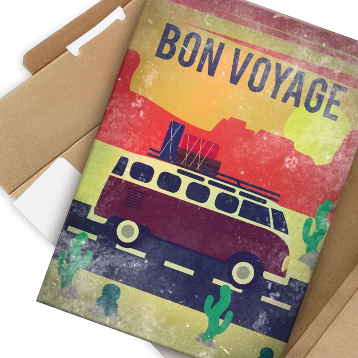 Plakat metalowy Bon voyage caravan