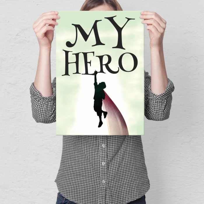 Plakat metalowy My hero Prezent