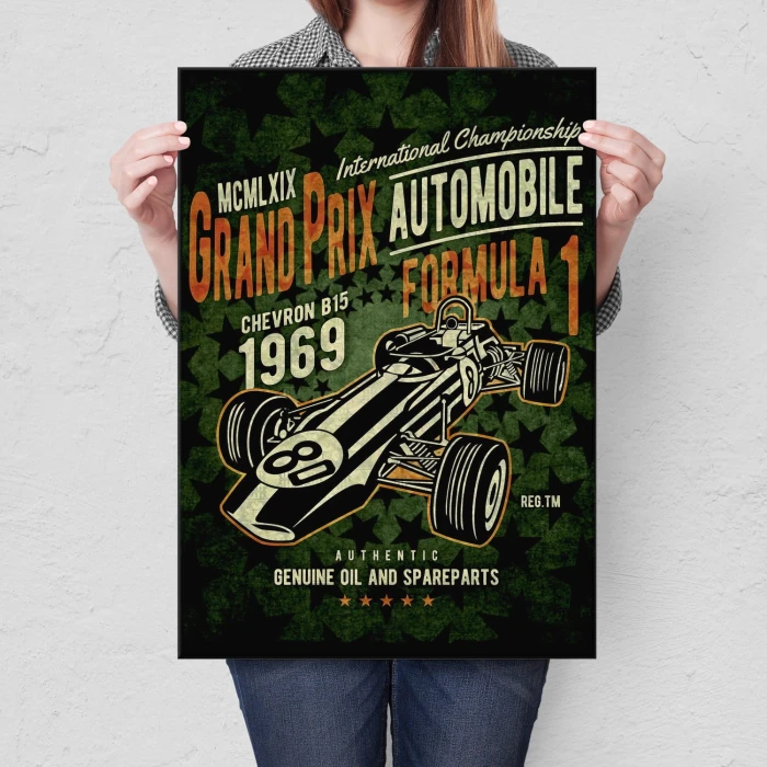 Plakat metalowy Grand Prix Formula 1 Prezent