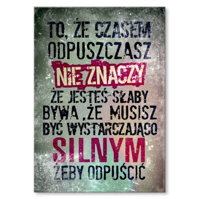 Plakat metalowy Czasem odpuść Prezent