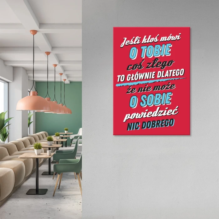 Plakat metalowy Ktoś mówi coś złego Prezent