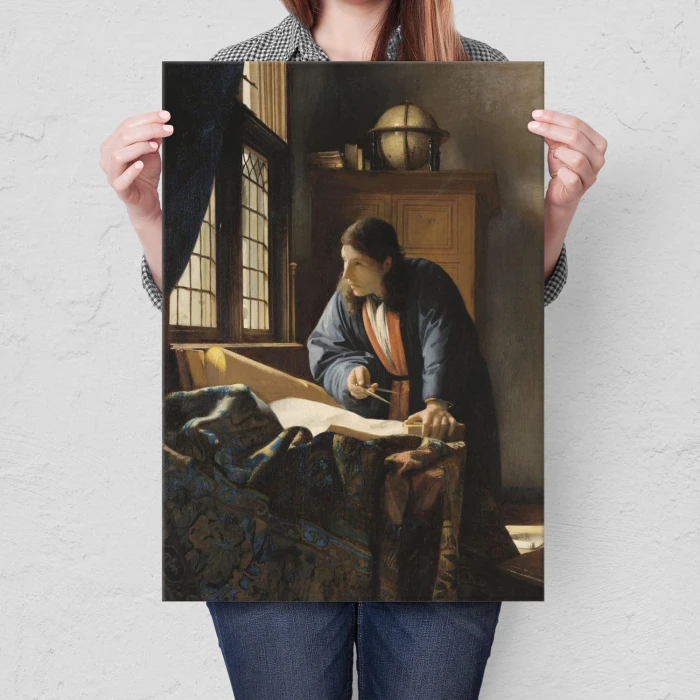 Plakat metalowy Vermeer Geograf Prezent