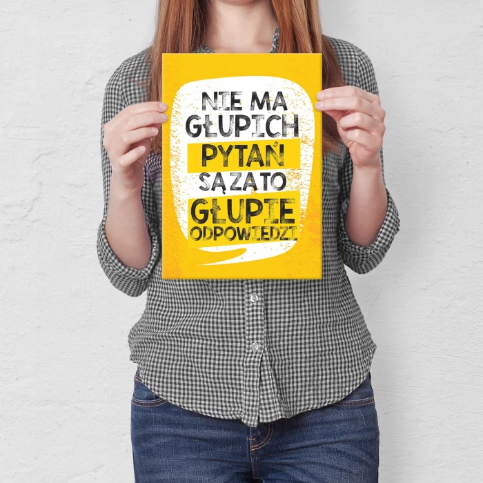 Plakat metalowy Nie ma głupich pytań Prezent
