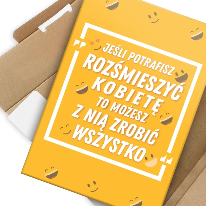 Plakat metalowy Rozśmieszyć kobietę Prezent