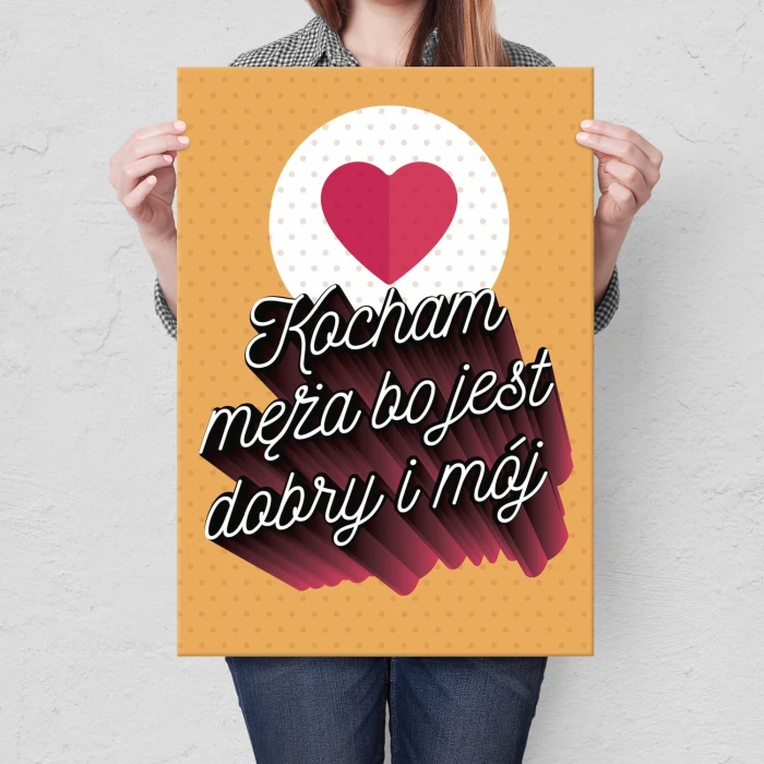 Plakat metalowy Kocham męża Prezent