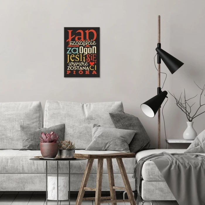 Plakat metalowy Łap szczęście Prezent