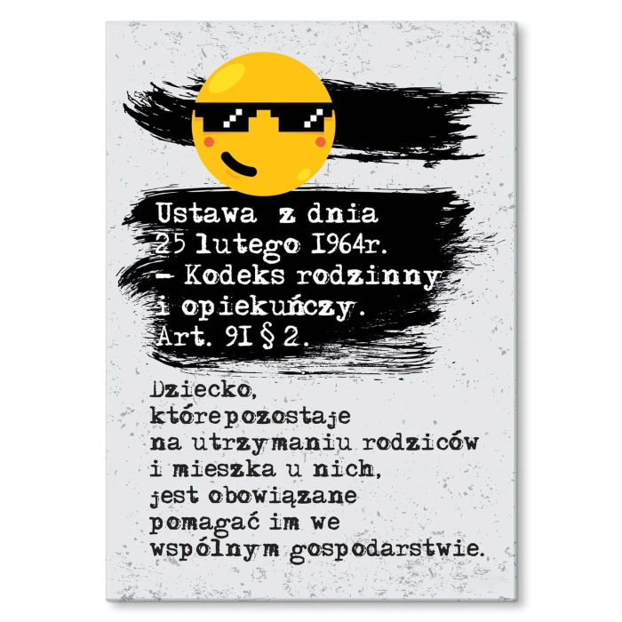 Plakat metalowy Kodeks rodzinny Prezent