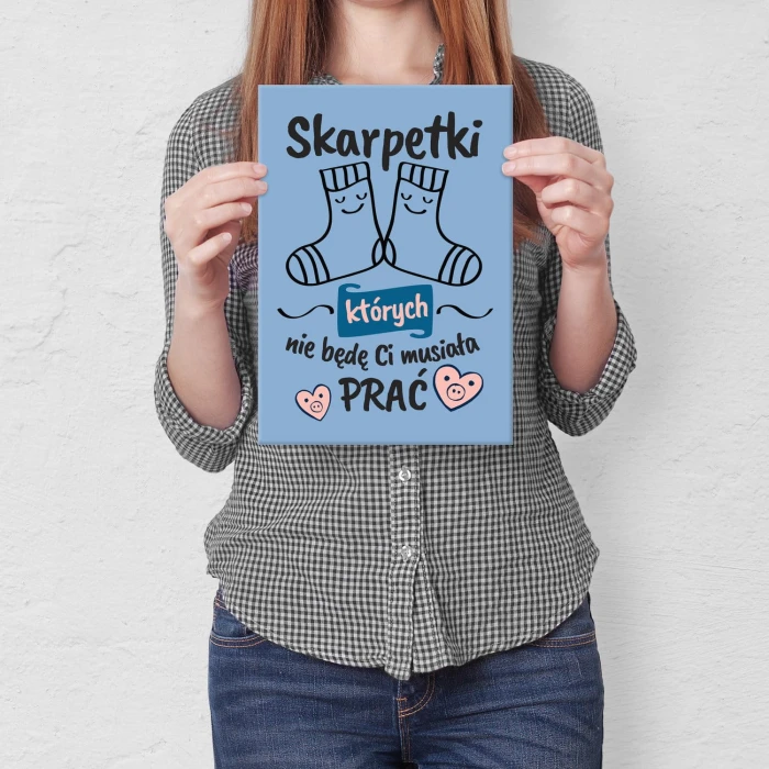 Plakat metalowy Skarpetki Prezent