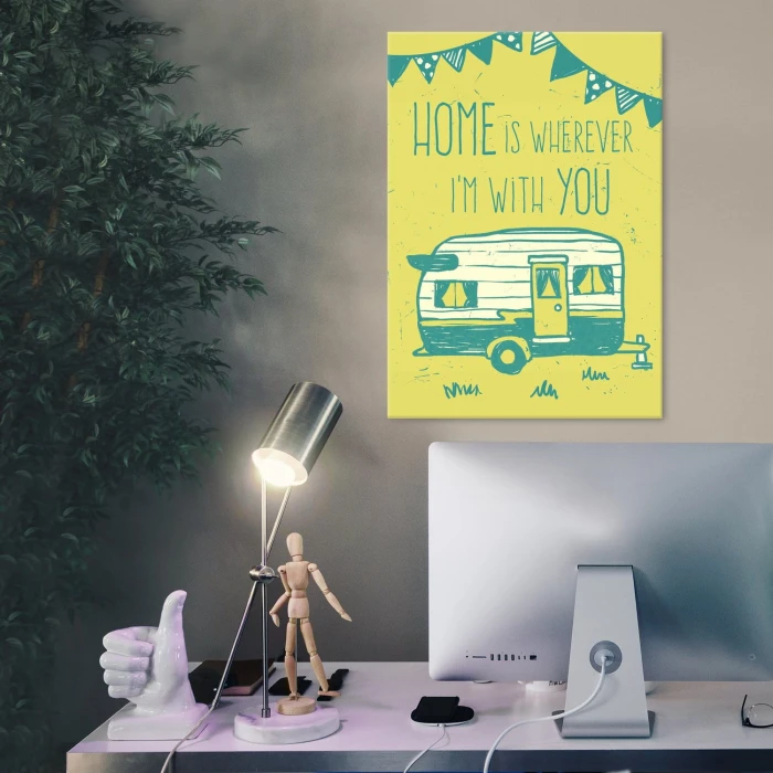 Plakat metalowy Home is wherever