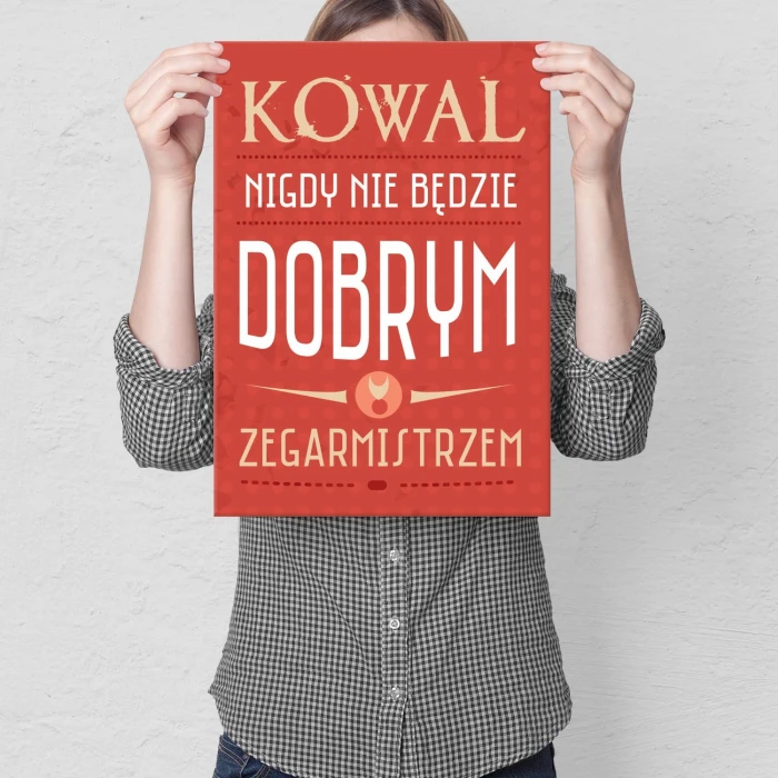 Plakat metalowy Kowal zegarmistrz Prezent