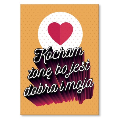 Plakat metalowy Kocham żonę Prezent