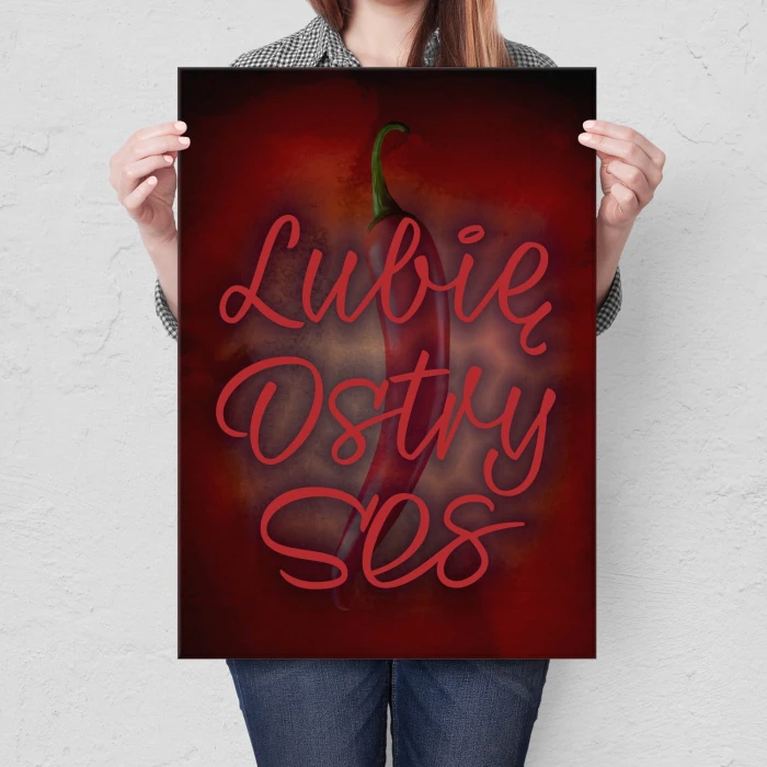 Plakat metalowy Lubię ostry sos Prezent