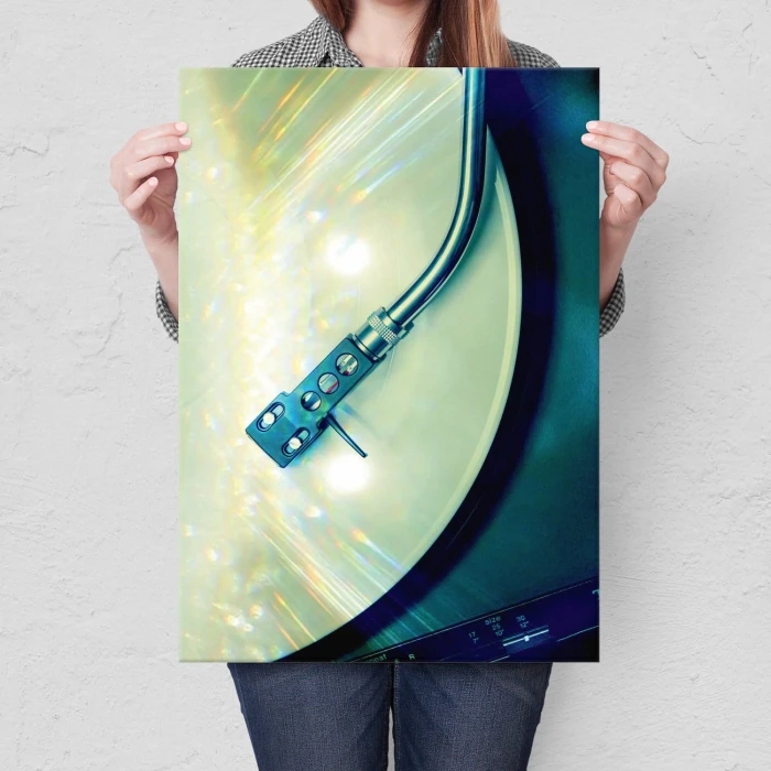 Plakat metalowy Gramofon płyta winylowa Prezent