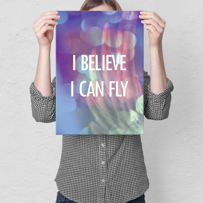 Plakat metalowy I believe I can fly Prezent