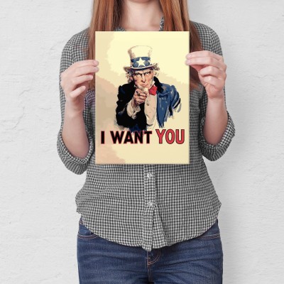Plakat metalowy I want you Prezent