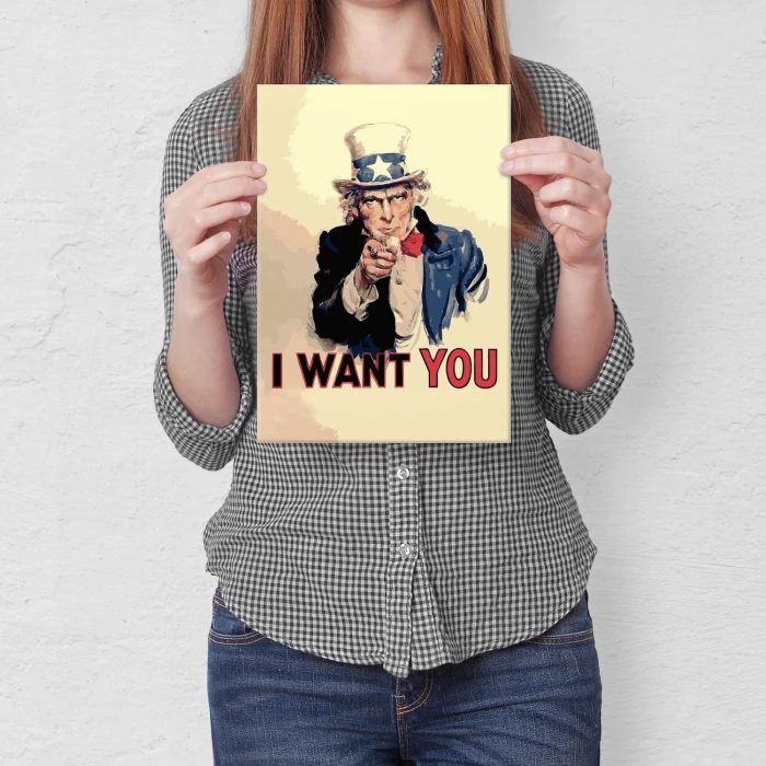 Plakat metalowy I want you Prezent