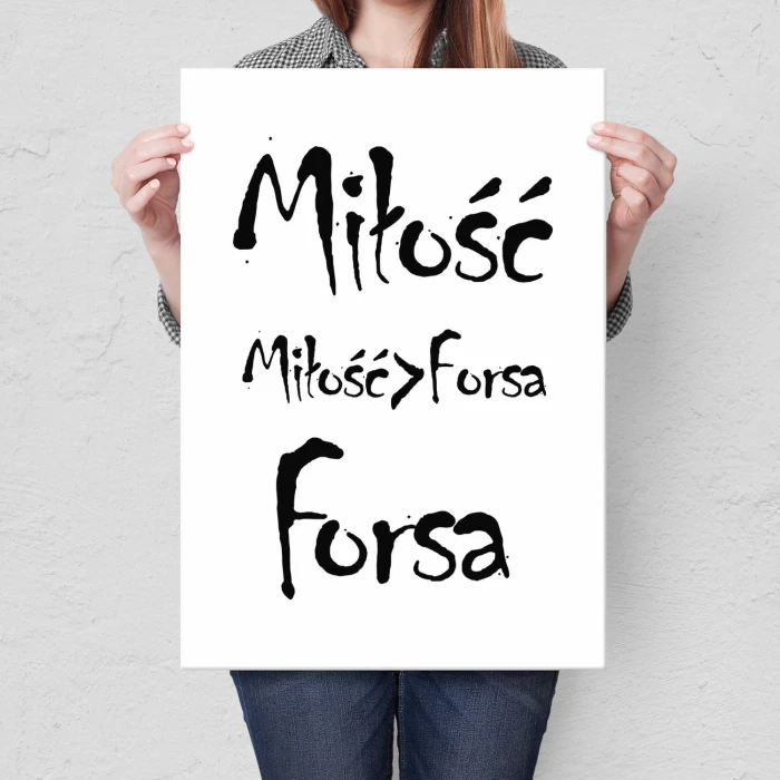 Plakat metalowy Miłość i forsa Prezent