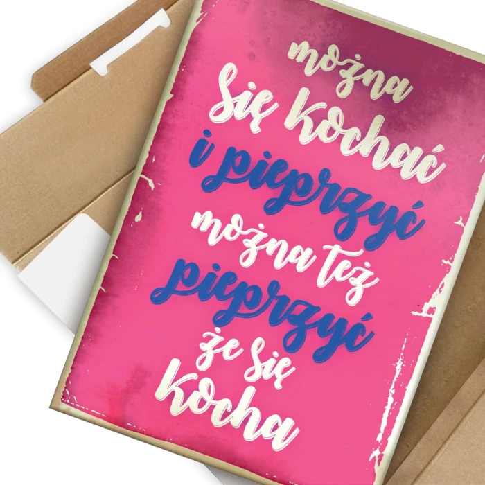 Plakat metalowy Można kochać i pieprzyć Prezent