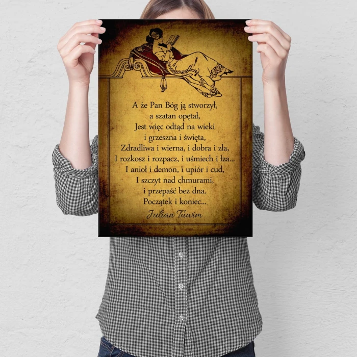 Plakat metalowy Kobieta Prezent