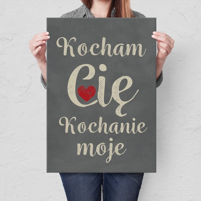 Plakat metalowy Kocham Cię kochanie Prezent