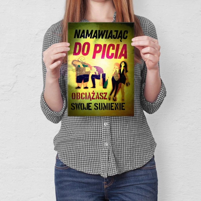 Plakat metalowy Namawianie do picia Prezent