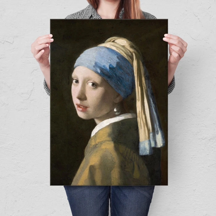 Plakat metalowy Vermeer Z perłą Prezent