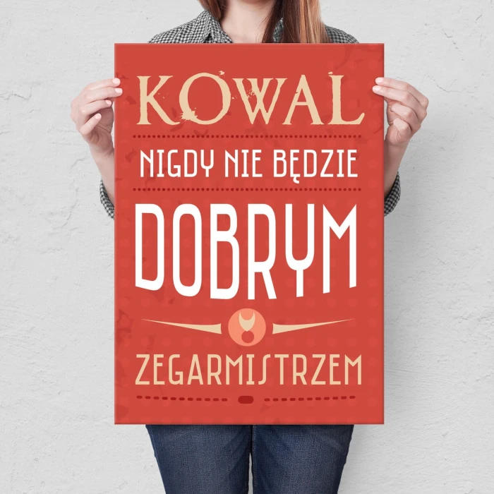 Plakat metalowy Kowal zegarmistrz Prezent