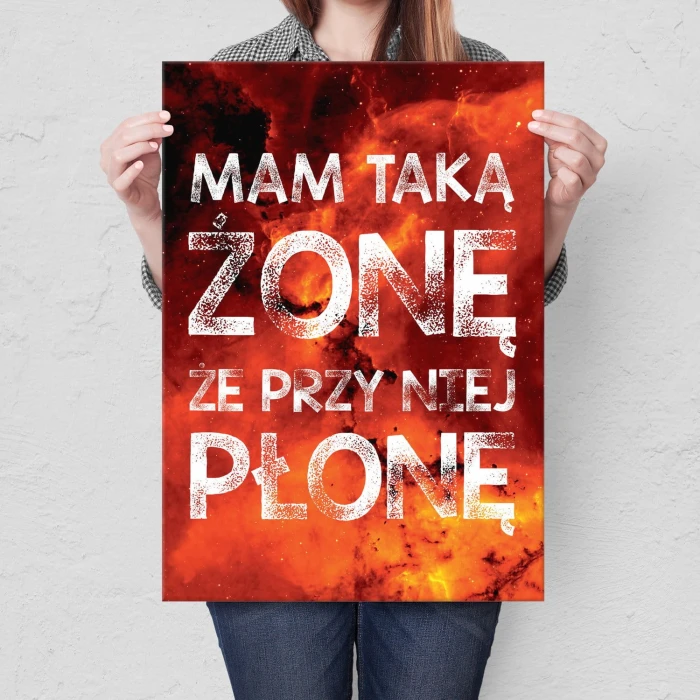 Plakat metalowy Przy niej płonę Prezent